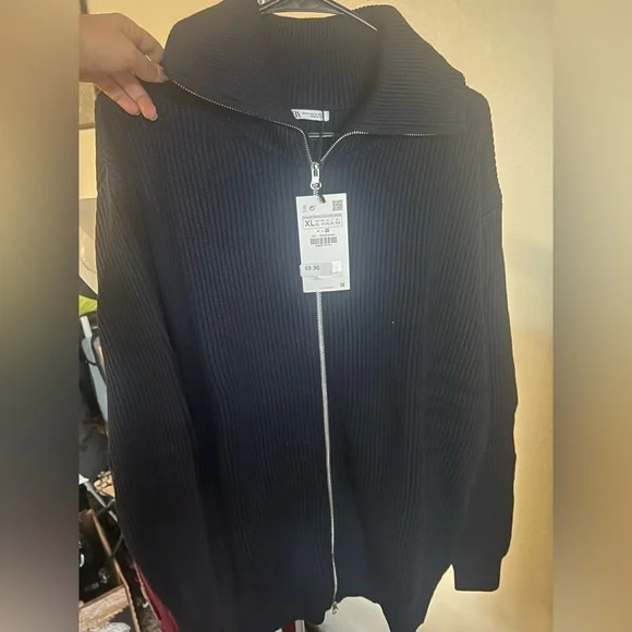 ZARA アウター12029000 ZARA アウター12029000 100% LEATHER ZIPPER CAPE - taupe brown